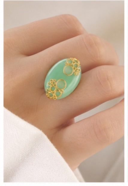 Fresh Fashion Bubble Pattern Hollow Out Design Ring