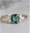 Vintage Exquisite Green Rectangular Synthetic