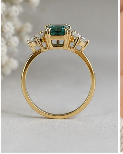 Vintage Exquisite Green Rectangular Synthetic